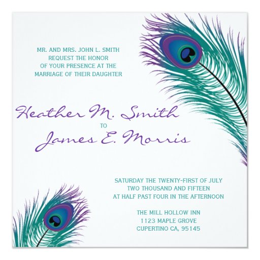 The Classy Peacock Wedding Invitation