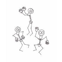 the clatterers dancing skeletons teens t shirt