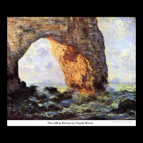 The cliff at Etretat by Claude Monet Print