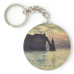 The Cliff, Etretat, Sunset by Claude Monet Key Chains