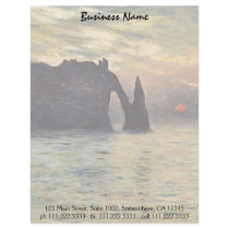 The Cliff, Etretat, Sunset by Claude Monet Custom Letterhead
