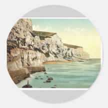 The Cliffs, Dover, England classic Photochrom Round Sticker