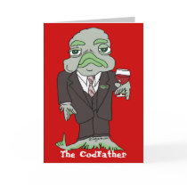 The Codfather Cartoon Fish Custom Greeting Card by zooogle The Codfather Cartoon Fish Custom Greeting Card