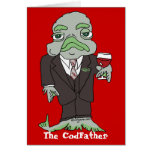 The Codfather Cartoon Fish Custom Greeting Card