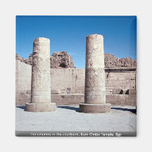 The columns in the courtyard, Kom Ombo Temple, Egy Fridge Magnets
