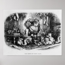 The Coming of Santa Claus, 1872 Print