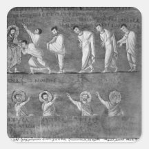 The communion of six apostles square stickers