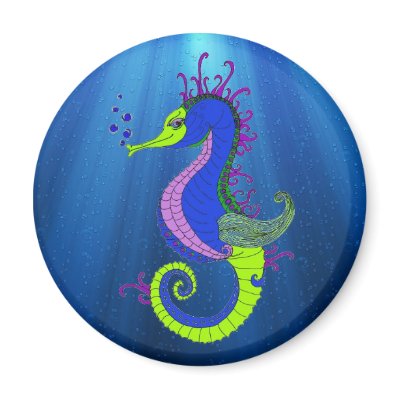 The Confident Seahorse Fridge Magnets by Sugar_Pixie