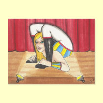 The Contortionist circus & side show art postcard postcards