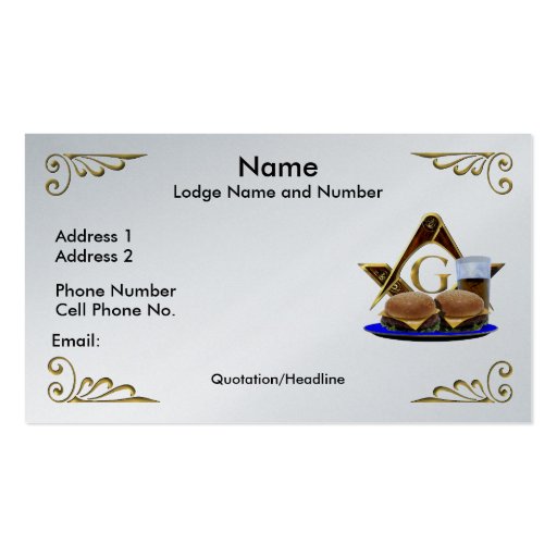 The Convivial Freemason Business/Profile card Business Card Template (front side)