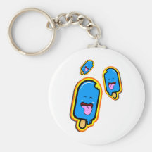 The Cool Sweet Stuff - blue happy ice cream design Keychains