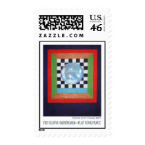 The Cosmic Gameboard--Play Your Peace postage