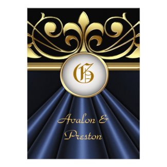 The Count Green Black Gold Crown Invitation