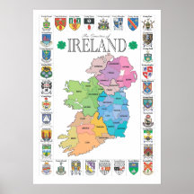 The Counties of Ireland Poster