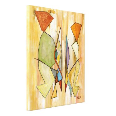 The Couple Beige Abstract Contemporary Art Gallery Wrapped Canvas