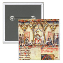 The court of Alfonso X  'the Wise' Button