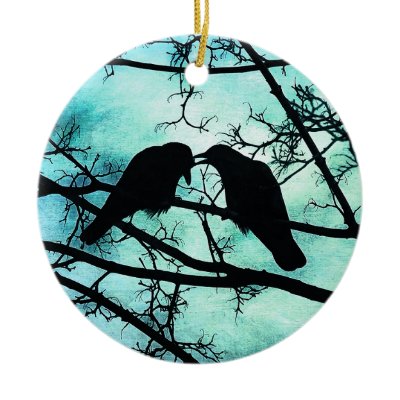 The Courtship of Crows Ornament