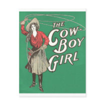 The Cow Boy Girl - Vintage Postcard