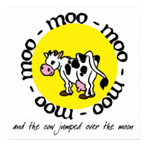 The Cow Jumped Over the Moon - print by solitarychele The Cow Jumped Over the Moon - print