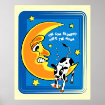The cow slumped over the moon posters
