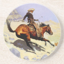 The Cowboy by Remington, Vintage American West Drink Coasters