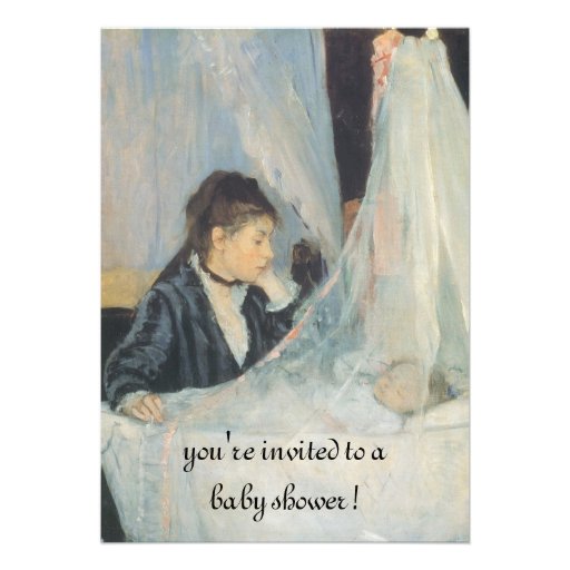 The Cradle by Berthe Morisot, Elegant Baby Shower Custom Announcements