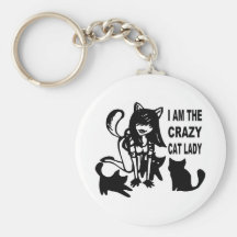 The Crazy Cat Lady KeyChain