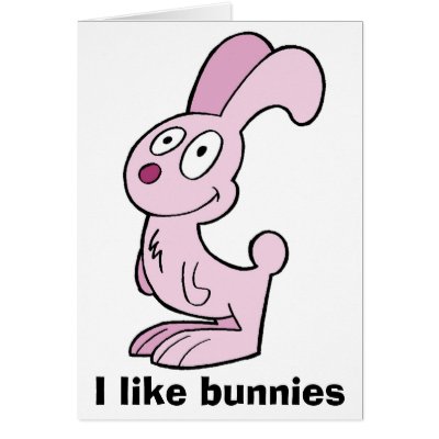 The crazy pink bunny, I like bunnies Cards by Onno_Animation