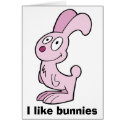 The crazy pink bunny, I like bunnies cards