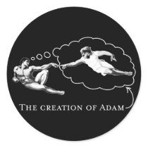 The Creation of Adam (god) Round Sticker