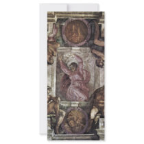 The Creator God, And Four Youths By Michelangelo Rack Card