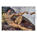 The Creator God Creates Adam  By Michelangelo Buon Card