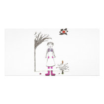 The creepy clown girl photo cards by loudesigns The creepy clown girl photo cards
