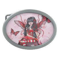"The Crimson Fairy" cute fantasy art BELT BUCKLE belt buckles