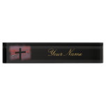 The Cross and you Black Background Name Plate