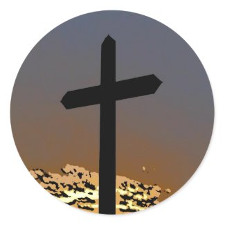 The Cross Round Sticker