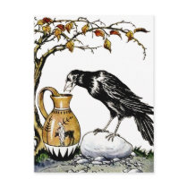The Crow and the Pitcher Postcard by vintage_emporium The Crow and the Pitcher Postcard