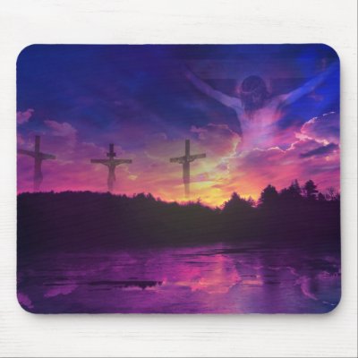 Jesus Christ Wallpaper Backgrounds on The Crucifixion Of Jesus Christ On The Cross Mouse Mat By Kahunaluna