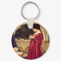 "The Crystal Ball" by John William Waterhouse keychains