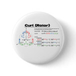 The curl (color) pinback button