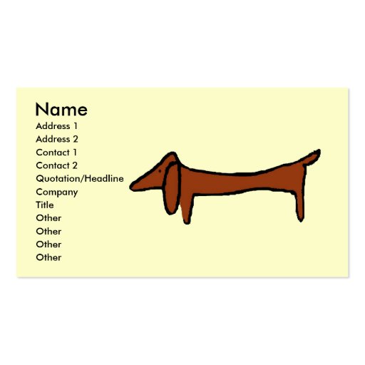 The Dachshund Business Card (front side)