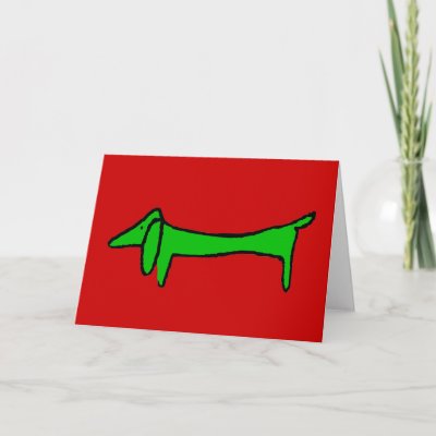 The Dachshund for Christmas Greeting Card