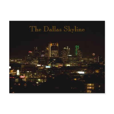 The Dallas Skyline Postcard by soulkreationz