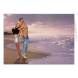 The Dance, Beach Sunset, Love Couple Greeting Card