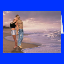 The Dance, Beach Sunset, Love Couple Greeting Card