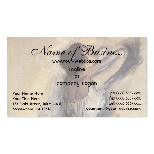 The Dancer by Edgar Degas Business Cards (front side)