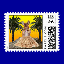 The Dancing Dachund Postage Stamps