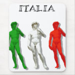 The David Michelangelo Italian flag Mouse Pads
