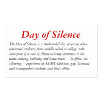 The Day of Silence Card. Business Card Templates
