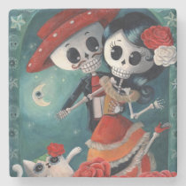 artsprojekt, skeleton, day of the dead, dia de los muertos, halloween, sugar skull, lovers, day of the dead art, mexican sugar skulls, lovers day, dia de muertos, skeleton gift, mexican skeleton, eternal love, love gift, mexico, mexican, mexican cat, love, skeleton lovers, romantic skeletons, dead love, dead romance, mexican romance, mexican holiday, dead lovers, mariachi, calavera, love skeleton, dia de los muertos gift, love present, skeleton present, dia de los muertos present, lovers pictures, gift for lover, catrina, [[missing key: type_giftstone_coaste]] with custom graphic design